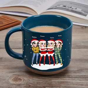 I'd Punch For You Right In The Throat Christmas Bestie - Personalized Pottery Mug - Christmas Gift For Besties, Friends, Sisters