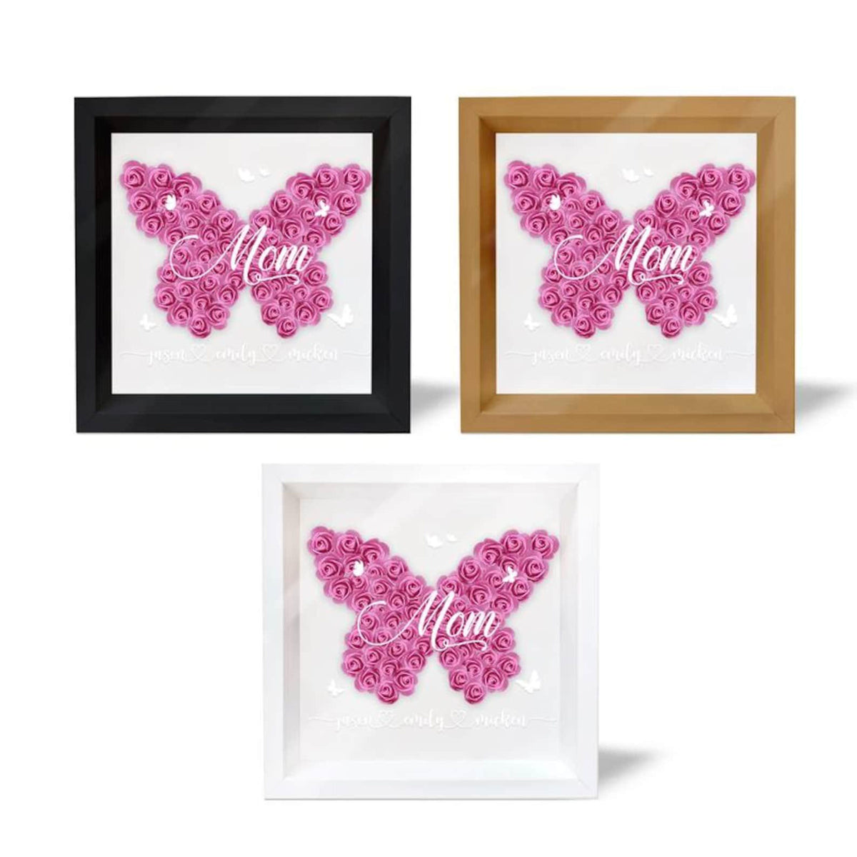 Mom's Grandma's Sweethearts - Custom Flower Frame Box - Gift For Mom, Mother's Day Gift