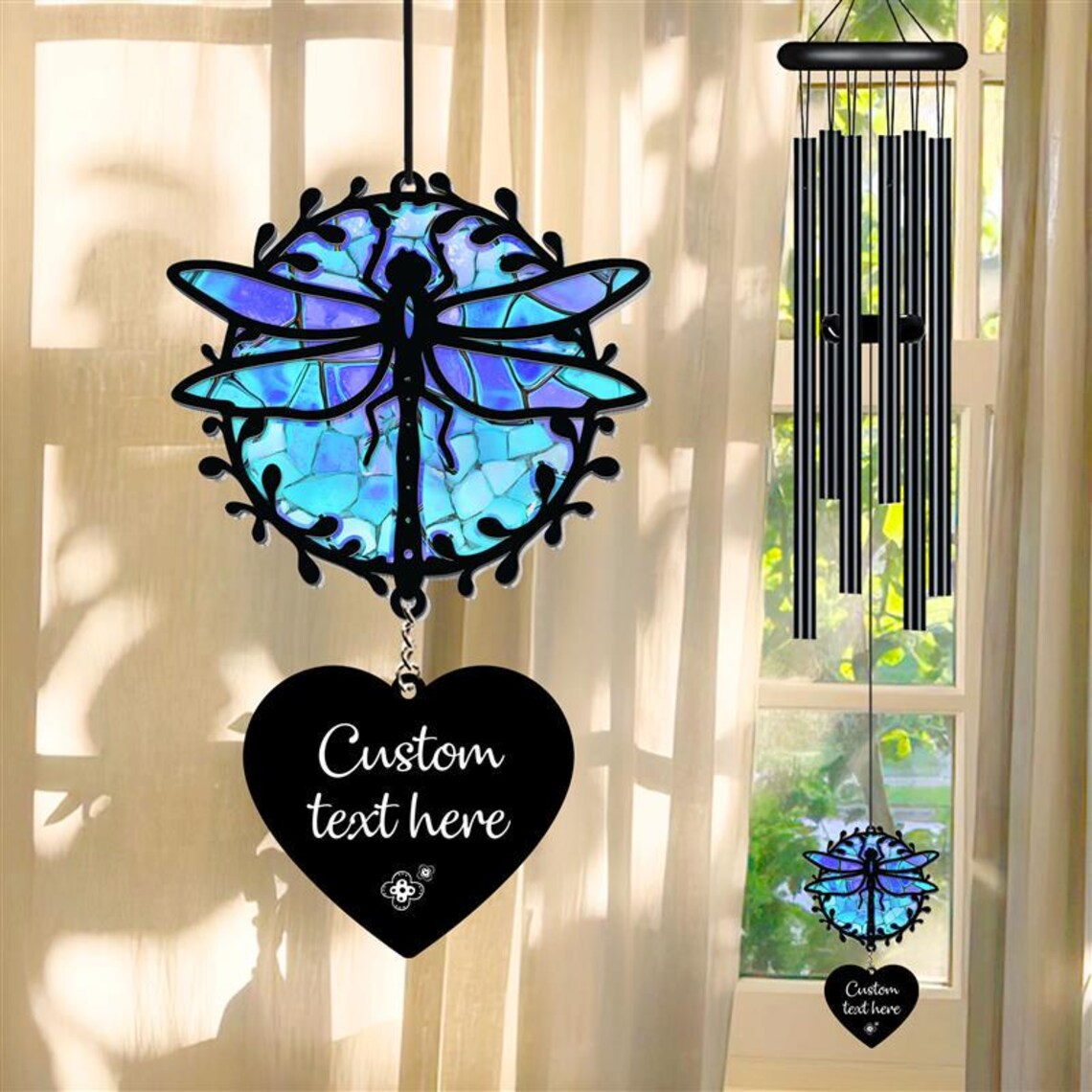 Personalized Dragonfly Wind Chime, Dragonfly Wind Chime, Dragonfly Suncatcher Wind Chime, Dragonfly Lover Gift, Memorial Wind Chime