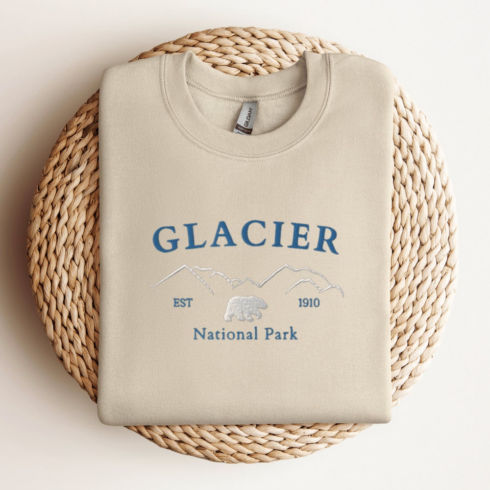 Glacier National Park Sweatshirt, Embroidered National Park Sweater, Glacier National Park Shirt, Embroidered Sweatshirt, National Parks