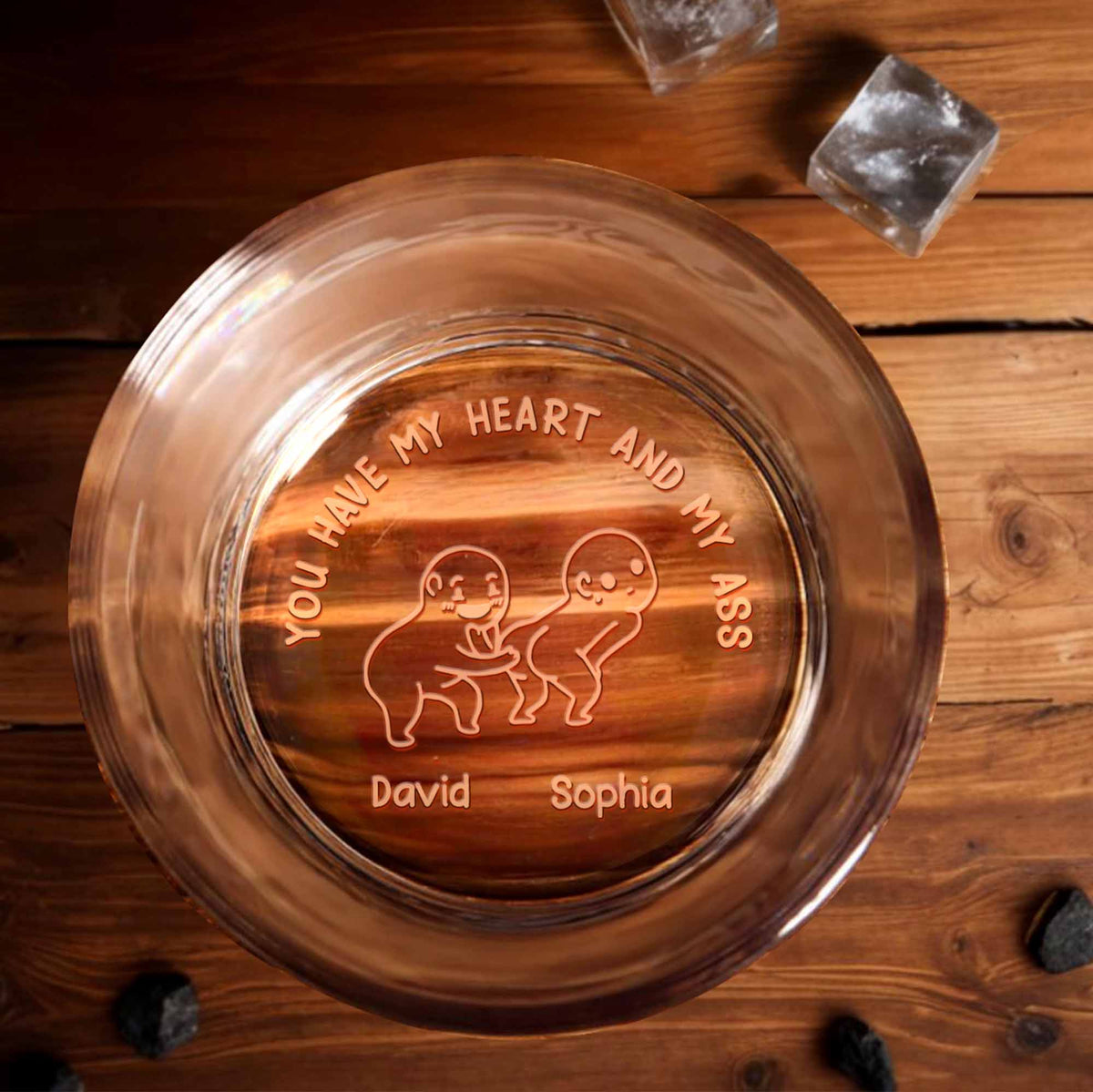 You Have My Heart Funny Couple, Personalized Whiskey Glass, Valentine's Day Gift