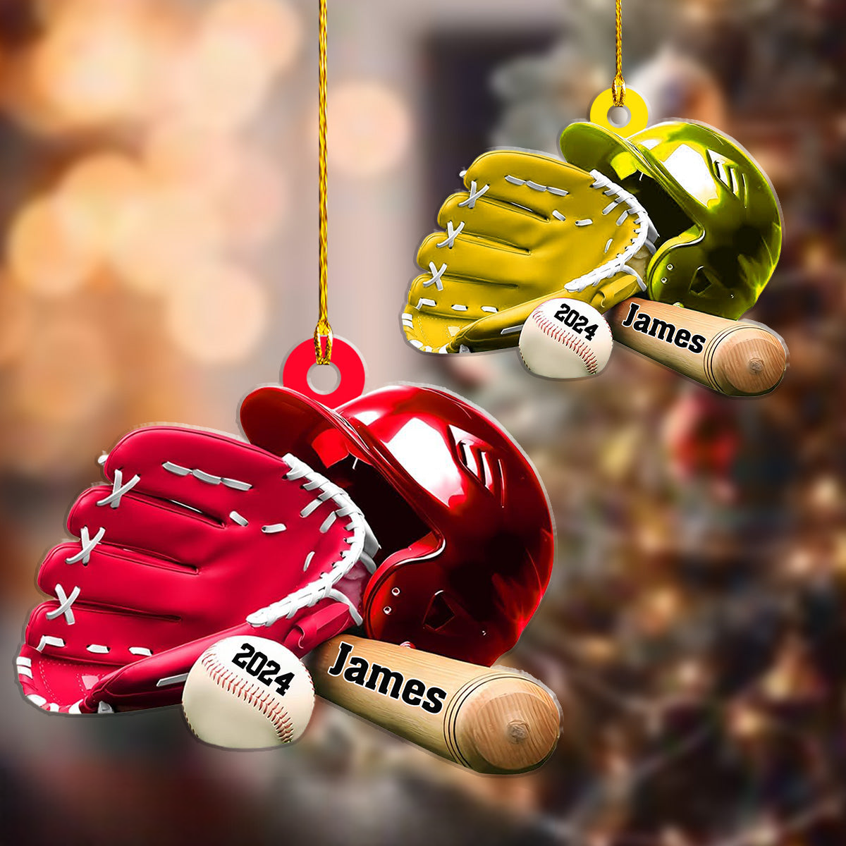 Personalized Baseball Ornament Custom Name & Number Ornaments - Gift For Baseball Lover