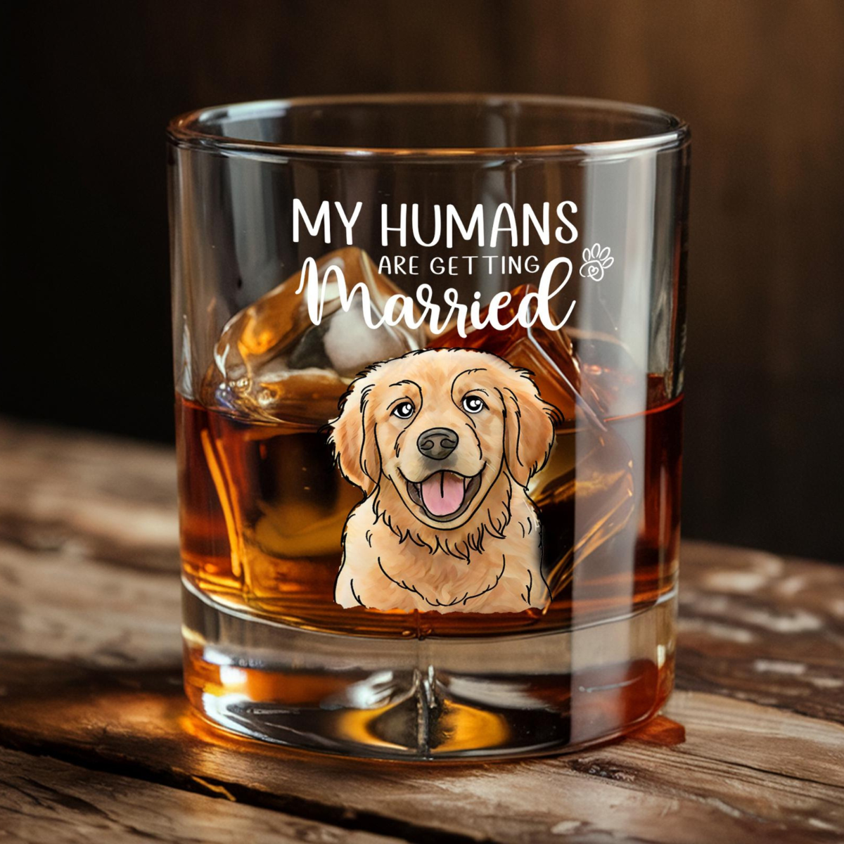 Custom Dog Engagement Gift, My Humans Are Getting Married Whiskey Glass, Pet Wedding Gift, Dog Engagement Gift, Dog Engagement Glass Gift