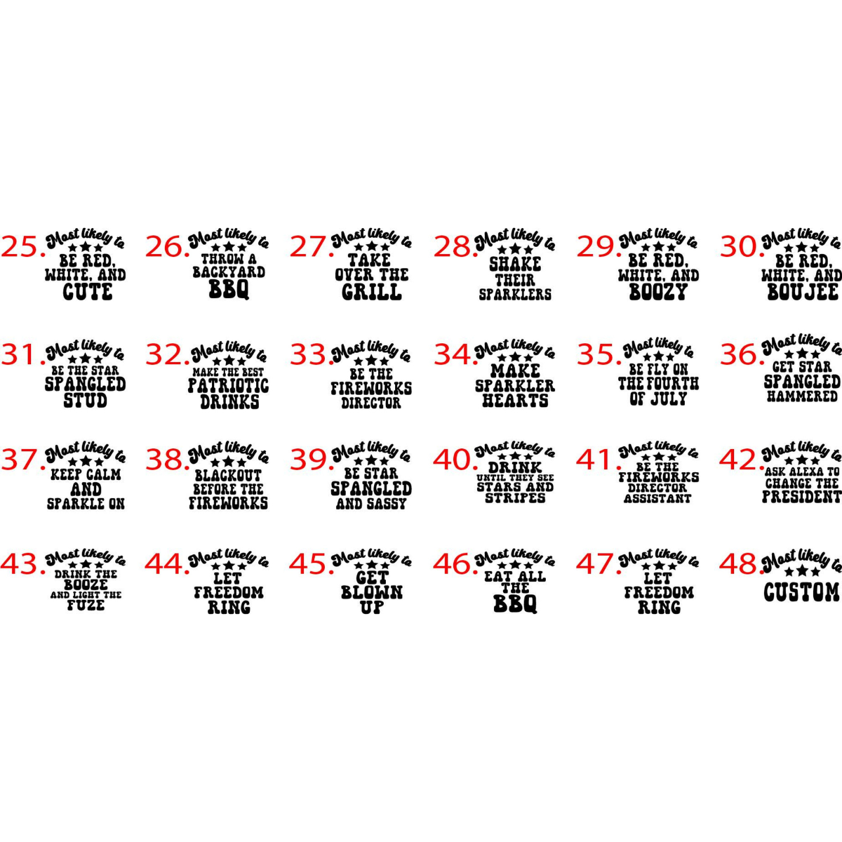 4th Of July Family Match Shirt Funny Patriotic Shirt Fourth Of July Shirt Most Likely To 4th July Friend Match Shirt Custom Fourth Of July