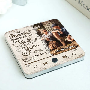 My Favorite Place In The World - Personalized Music Fridge Magnet - Gift For Couple