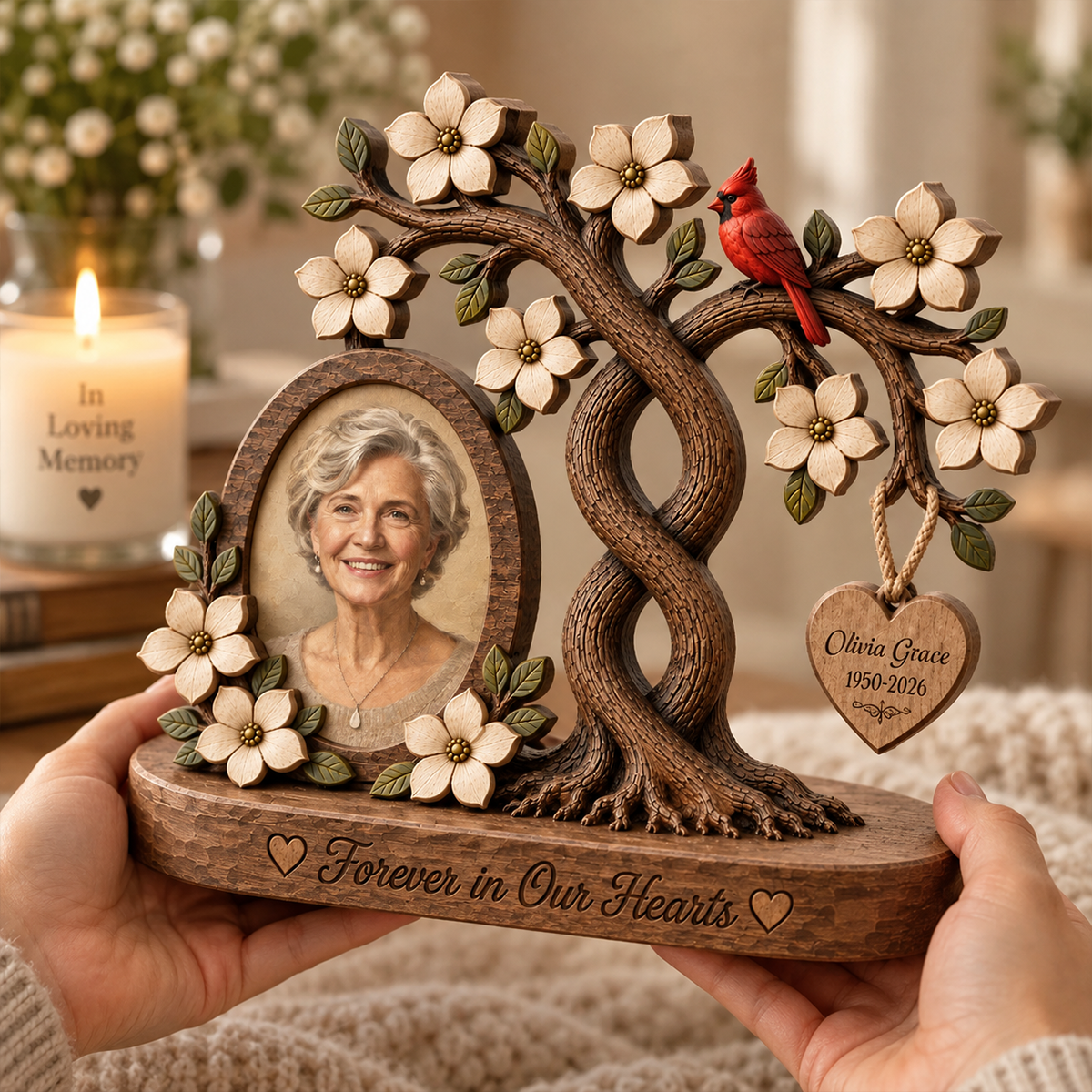 Memorial Photo Wooden Block, Loss of Loved One Keepsake, Personalized Bereavement Gift, Loss Of Mom Dad Grandma Grandpa