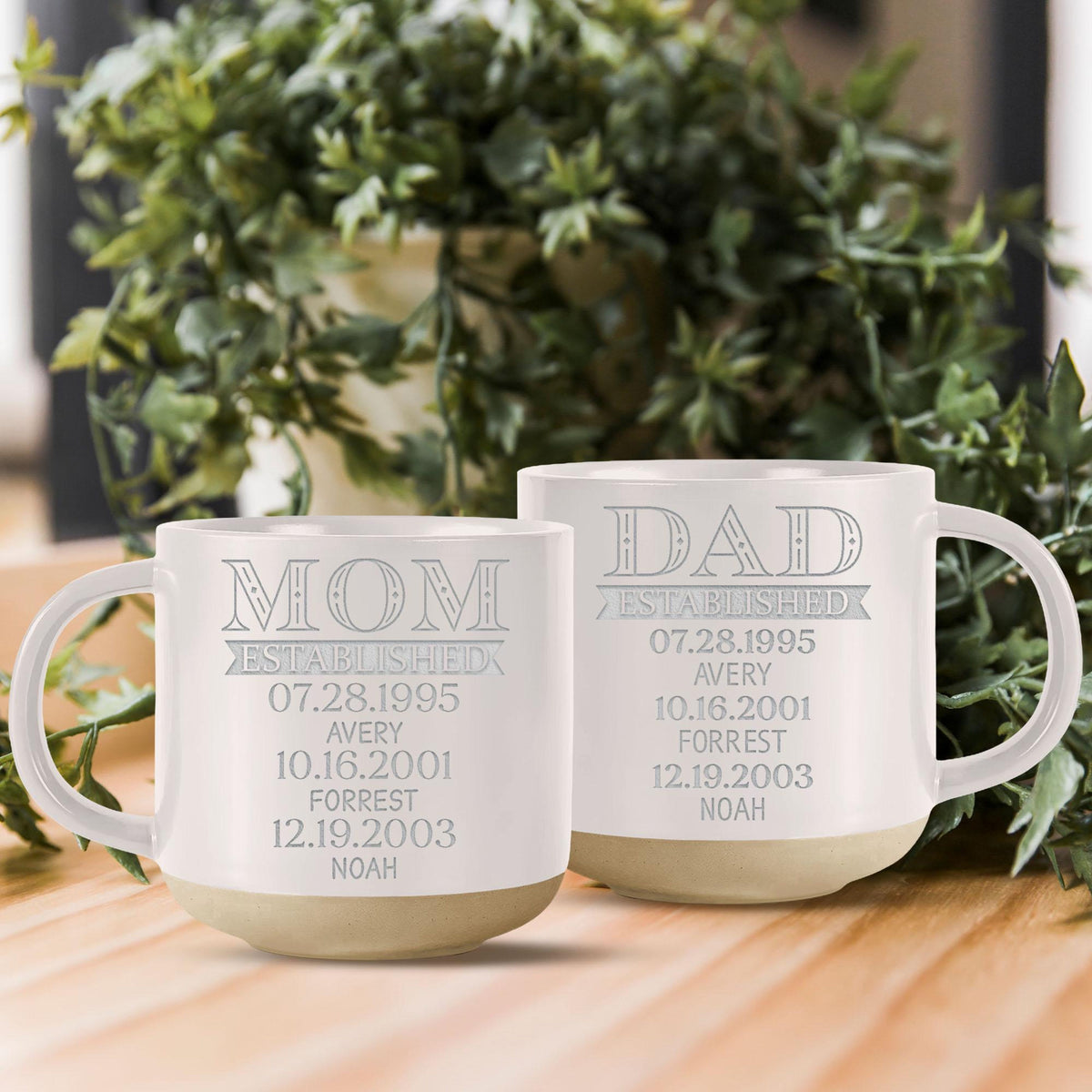 Personalized Dad Pottery Mug, Baby Shower Coffee Mug, Gift for Parents, Custom Daddy Gift for Husband, Wife