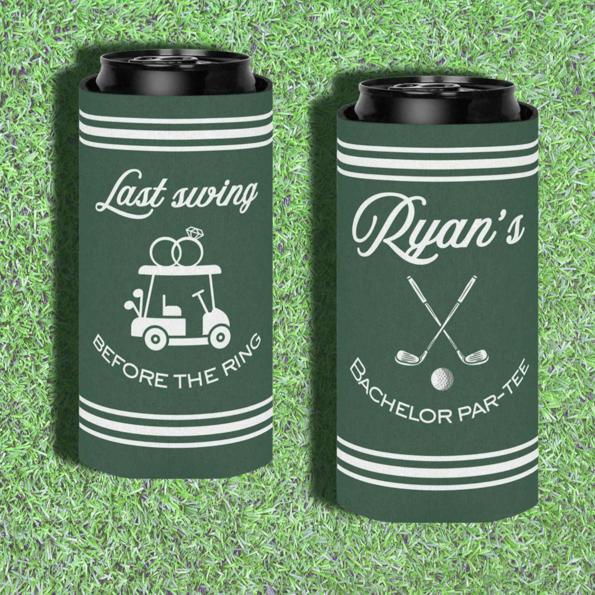 Golf Bachelor Party Can Cooler Custom Name Last Swing Before The Ring Drink Holder Groomsmen Gift Funny Beer Sleeve Golf Weekend Party Favor