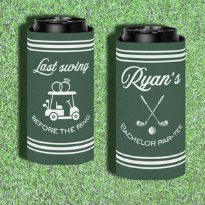 Golf Bachelor Party Can Cooler Custom Name Last Swing Before The Ring Drink Holder Groomsmen Gift Funny Beer Sleeve Golf Weekend Party Favor