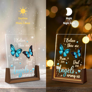 I Believe There Are Angels Among Us - Personalized 3D LED Light Wooden Base - Gift For Mom, Mother's Day Gift