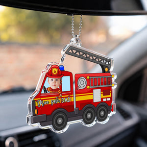 Personalized Vehicle Kids Photo Car Ornament: Custom Baby Face Sun Visor Clip, Fathers Day Gift for Dad Grandpa, Drive Safe Daddy Ornament