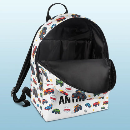 Big Wheels Bigger Dreams - Custom Kids Backpack - Personalized Back To School Gifts For Kids