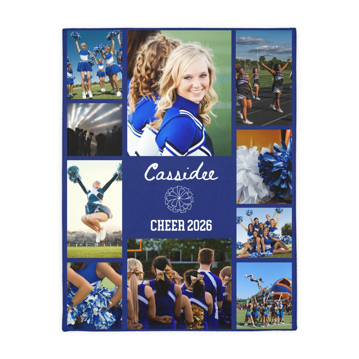 Cheerleader Photo Blanket, Personalized Cheer Gift, Custom Cheerleading Keepsake, Cheer Team Graduation, Senior Night Coach Cheer Gif