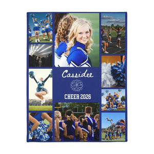 Cheerleader Photo Blanket, Personalized Cheer Gift, Custom Cheerleading Keepsake, Cheer Team Graduation, Senior Night Coach Cheer Gif