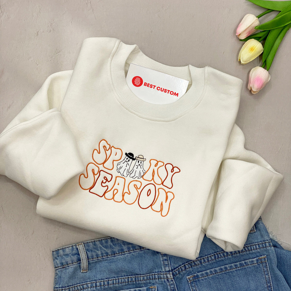 spooky season halloween   embroidered apparel   halloween gift