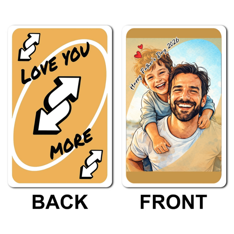 Custom UNO reverse Card for Dad, Love You More Metal Wallet Card