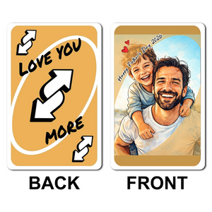 Custom UNO reverse Card for Dad, Love You More Metal Wallet Card