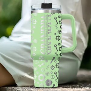 Dad Built With Love - Personalized 40oz Stainless Steel Tumbler - Gift For Dad, Father's Day Gift