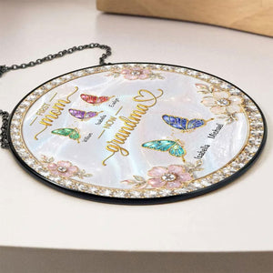 First Mom Now Grandma 2 - Personalized Custom Window Hanging Suncatcher
