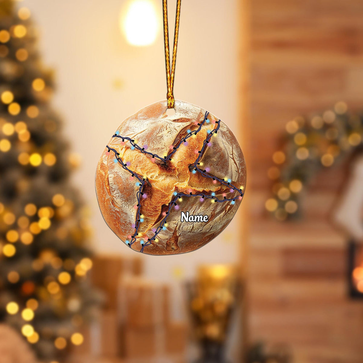 Personalized Sourdough Ornament, Sourdough Bread Christmas Ornament, Bakery Ornament Decor, Baking Ornament, Baker Ornament