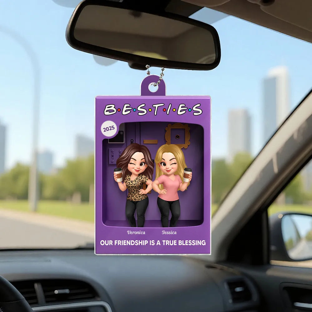 3D Effect Besties Forever Best Friends - Personalized Acrylic Ornament - Christmas Gift For Besties
