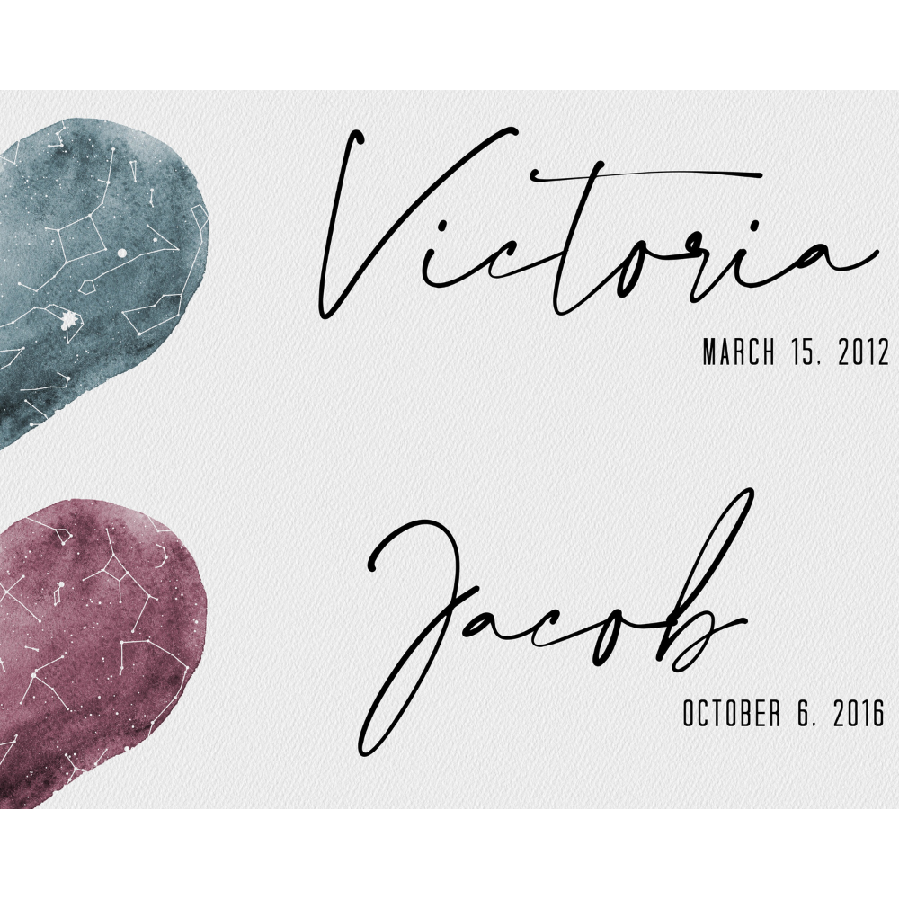 Happy Mother's Day Heart Star Map - Personalized Canvas - Gift For Mom, Mother's Day, Birthday Gift