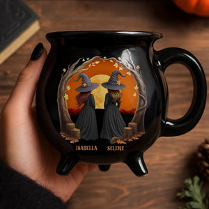 Broomate Witches - Personalized Halloween Black Ceramic Witch Mug - Halloween Gift For Family, Sisters, Friends, Siblings