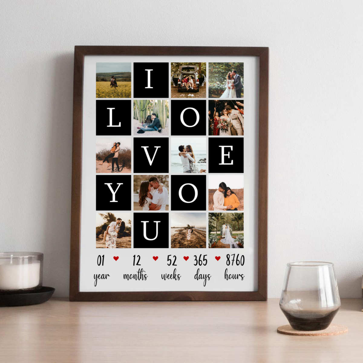 I Love You Photo Collage - Personalized Canvas - Anniversary Gift, Valentine's Day Gift For Husband Wife