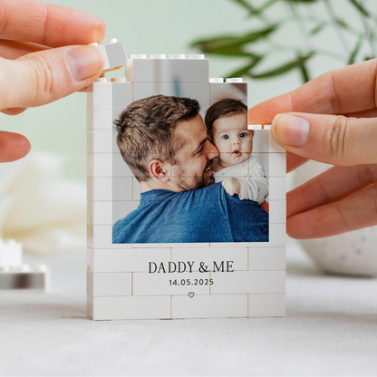 Daddy And Me Photo Keepsake, Personalised Fathers Day Gift, Dad And Baby Keepsake Block, New Dad Birthday Present, Gift For Daddy From Kids