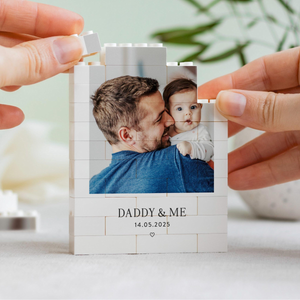 Daddy And Me Photo Keepsake, Personalised Fathers Day Gift, Dad And Baby Keepsake Block, New Dad Birthday Present, Gift For Daddy From Kids