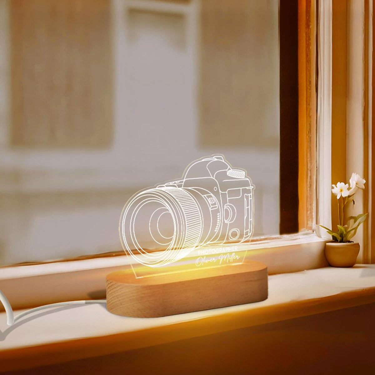Personalized Photographer Camera Night Light, Custom Photography Lover Gift, Photographer Desk Lamp, Camera Led Light Gift,Photographer Gift