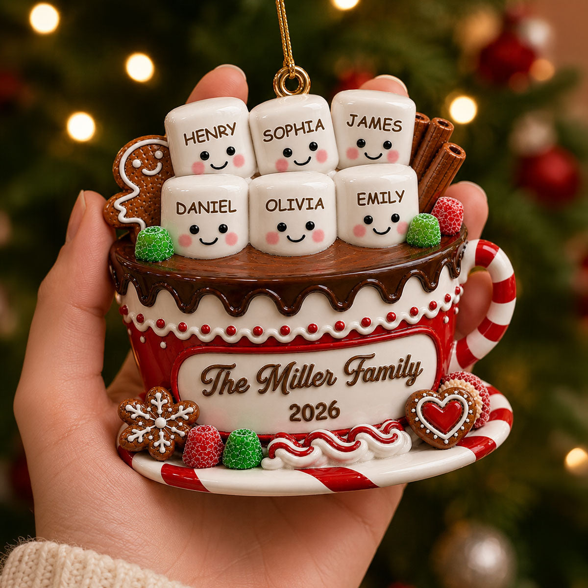 Hot Wishes From Our Family - Real 3D Raised Ornament