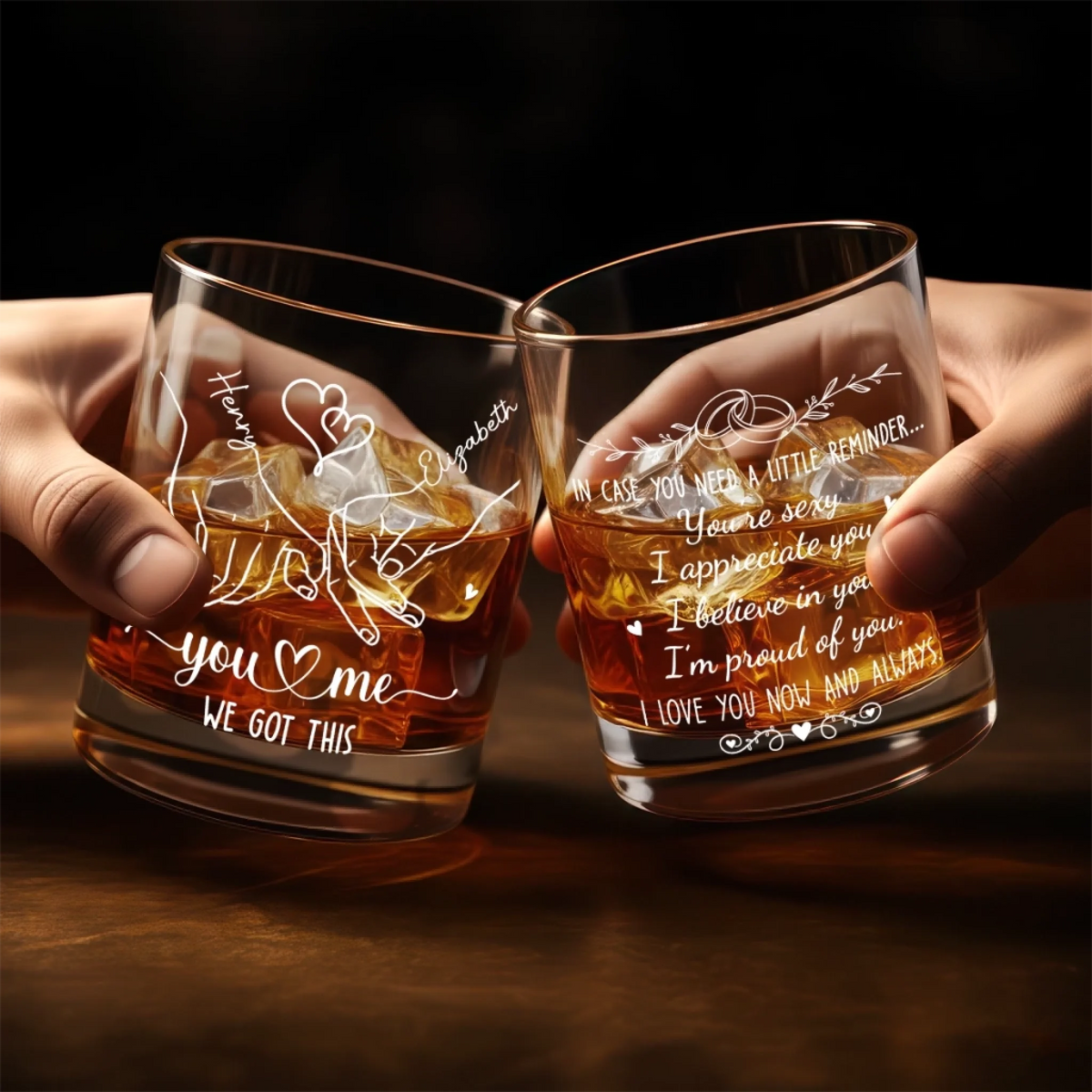 A Little Reminder For You - Personalized Whiskey Glass - Anniversary Gift, Valentine's Day Gift For Couple