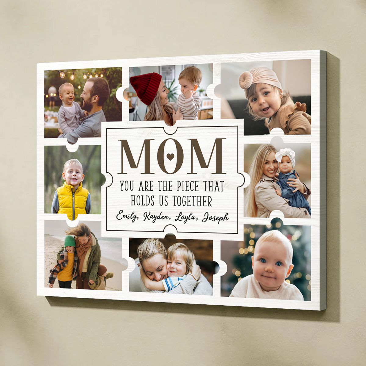 Special Mom Gift on Mothers Day Custom Puzzle Photo Canvas