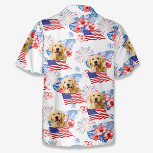 Custom Pet Photo Summer Vacation - Personalized Hawaiian Shirt - Independence Day, 4th Of July, Summer Vacation Gift, Gift For Pet Owner