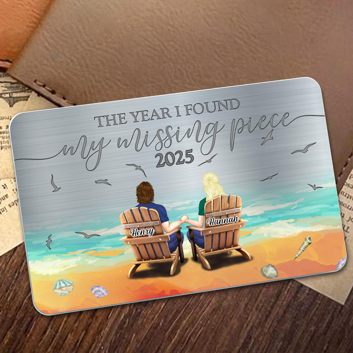 The Year I Found My Missing Piece - Personalized Wallet Insert Card - Gift For Couples