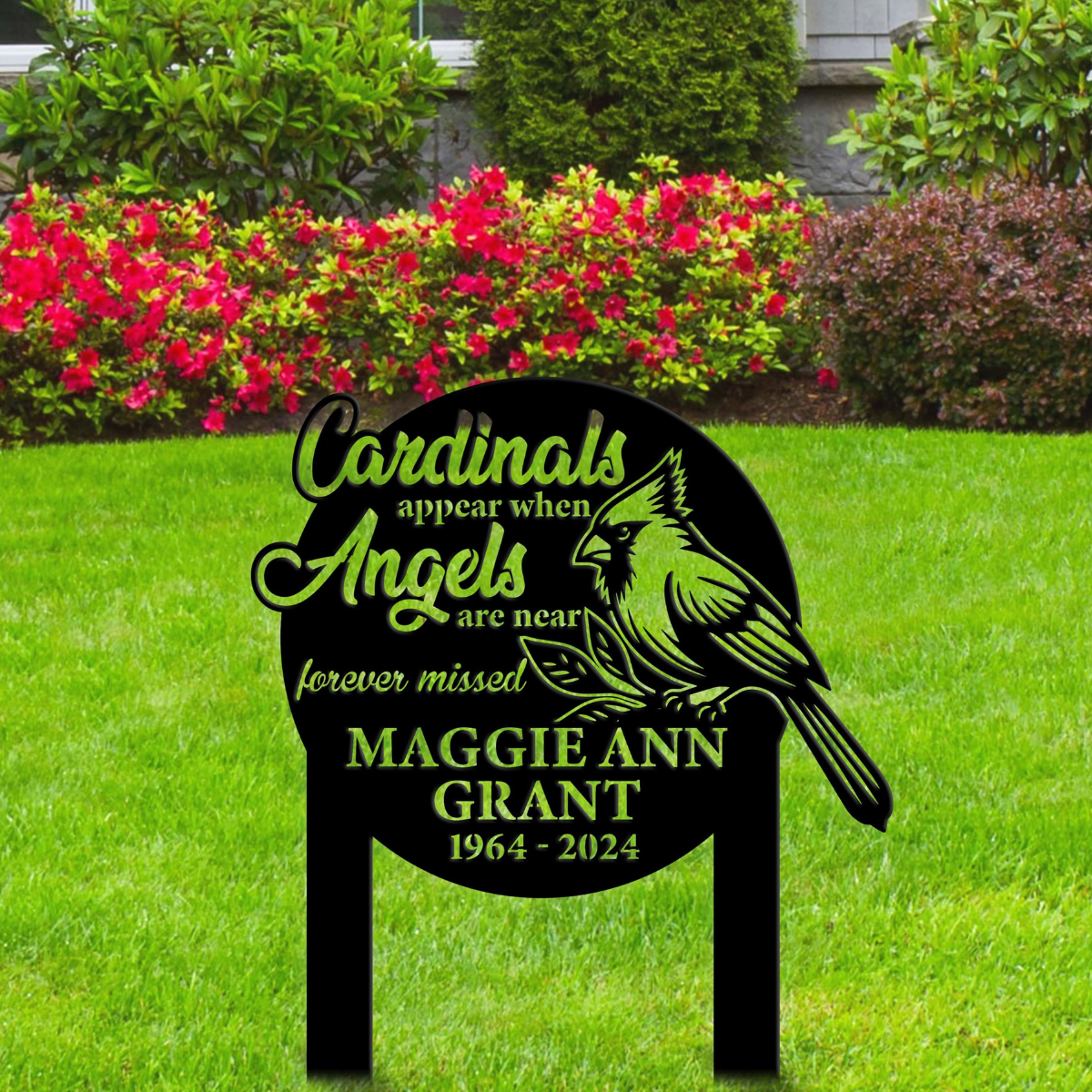 Custom Cardinal Memorial Stake, Personalized Cardinal Bird Garden Memorial, Memorial Plaque, Cemetery Stake, Remembrance Gift