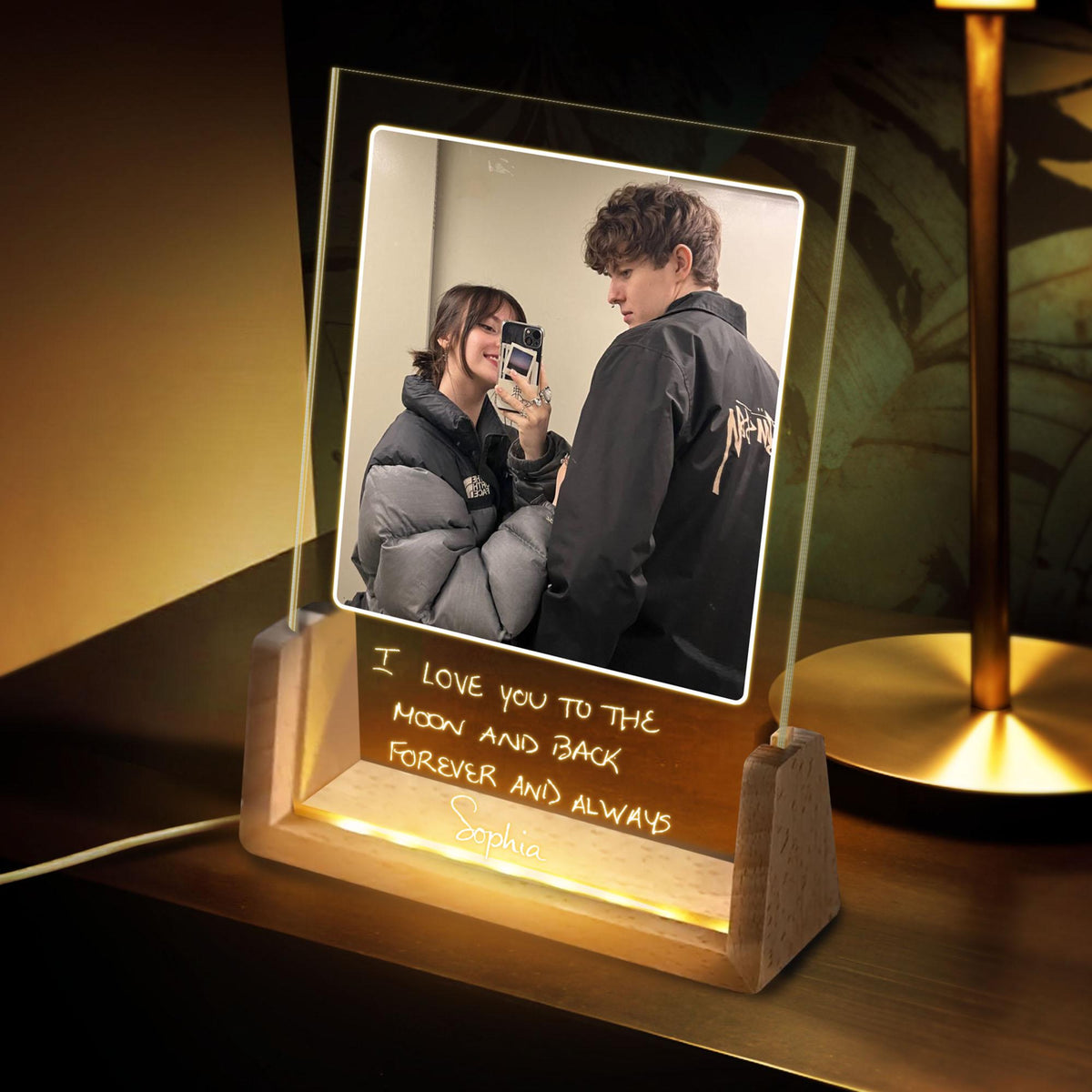 Personalized Photo Actual Handwriting Night Light, Valentine Gift for Her, Birthday Gifts, Couple Memorial Lamp, Handwriting Message for Him