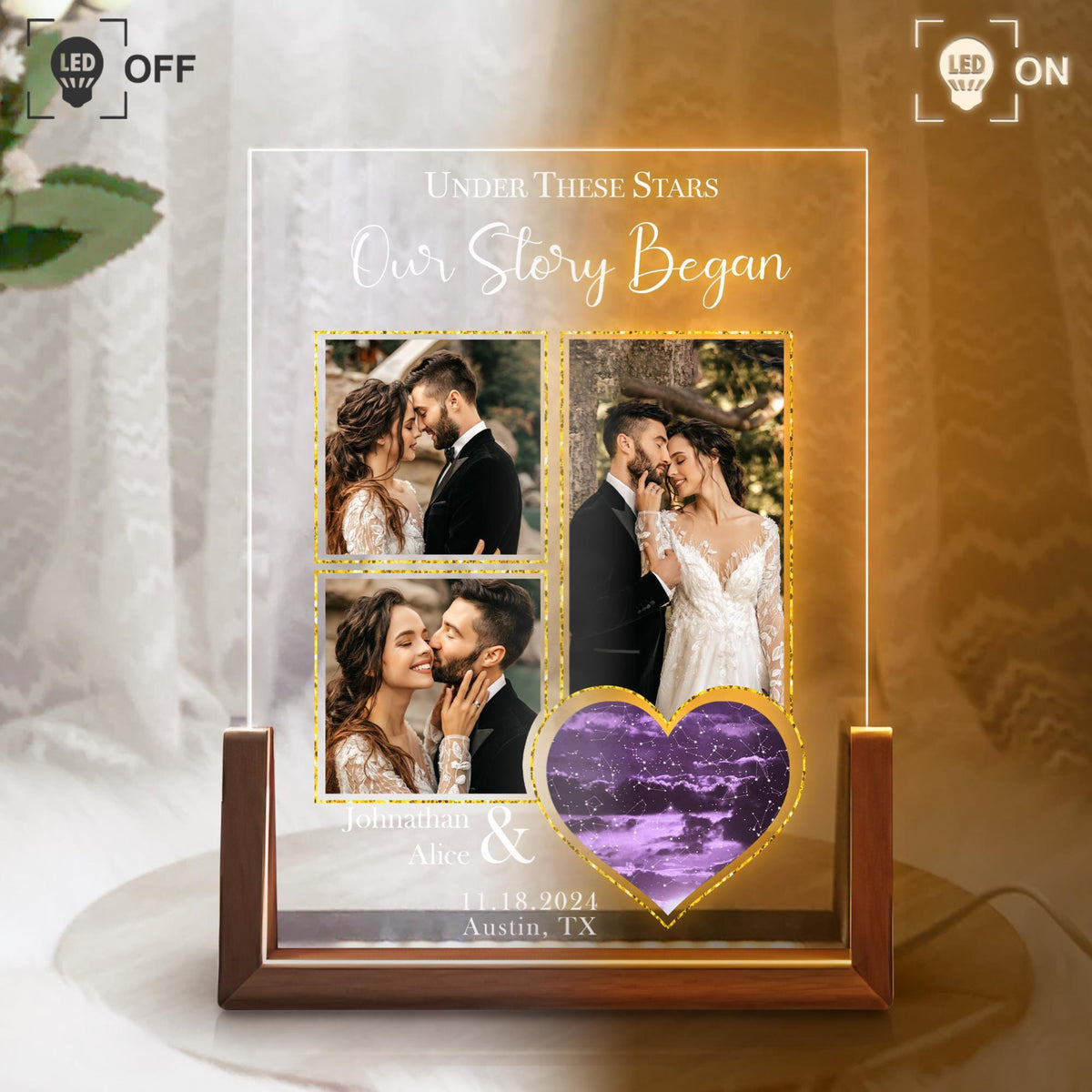 Personalized Photo and Star Map Night Lights, Star Map By Date Night Light, Custom Couples Gift, Valentines Anniversary Gift