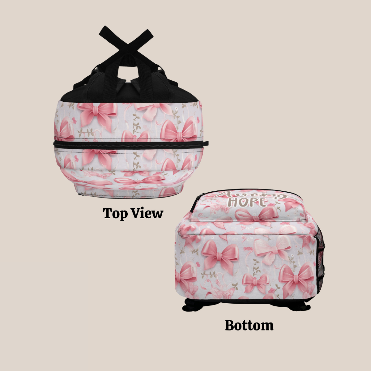 Personalized Coquette Pink Bow Backpack, Soft Girl Era Back To School Bookbag, Custom Travel Backpack, Birthday Gift