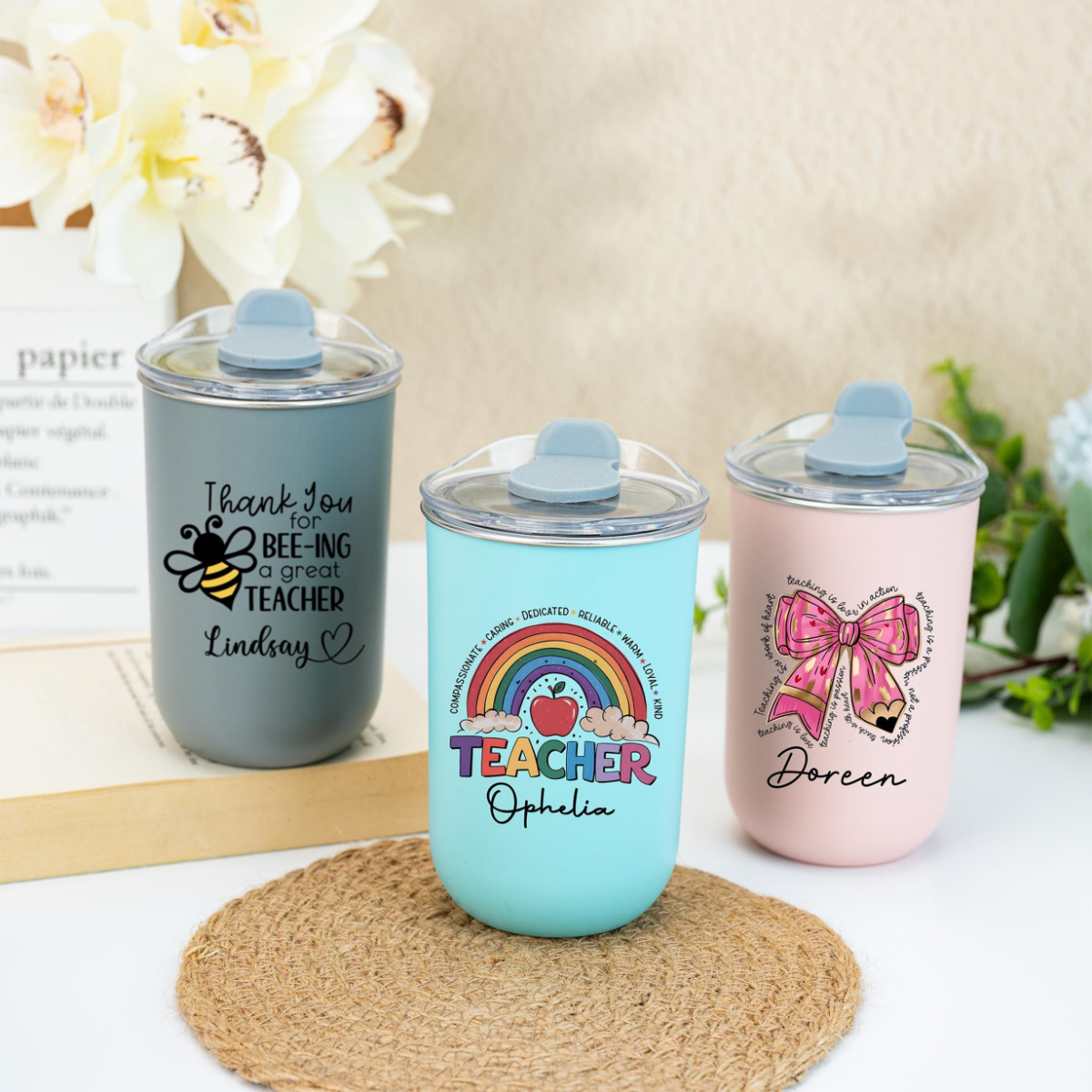 Personalized Teacher Tumbler 10oz, Thank You Teacher Gift, Teacher Appreciation Gifts, School Travel Mug Gift For Teacher, End of Year Gift