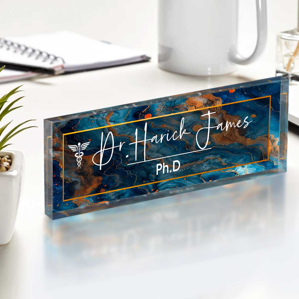 Personalized Doctor Acrylic Desk Name Plate, Desk Name Plate for Doctor, Personalized Doctor Gift, Custom Doctor Name Desk Plaque, Ph.D Gift