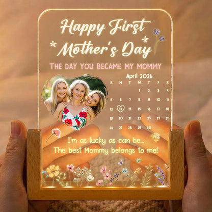 The Day You Became My Mommy, Daddy, Grandma, Papa - Custom Calendar - Personalized Night Light