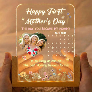 The Day You Became My Mommy, Daddy, Grandma, Papa - Custom Calendar - Personalized Night Light