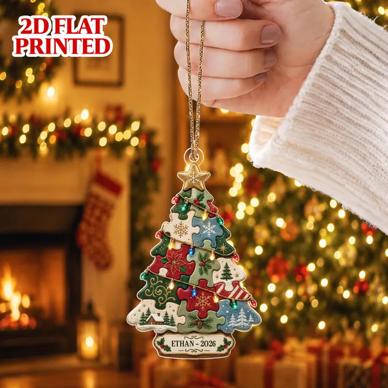 Personalized Puzzle Christmas Tree Ornament, Custom Name Holiday Keepsake, Puzzle Lover Christmas Gift, 2D Flat Printed 4a09aa83-979d-4a34-a4db-ea3f2b65d4bc-ghf-3-.webp