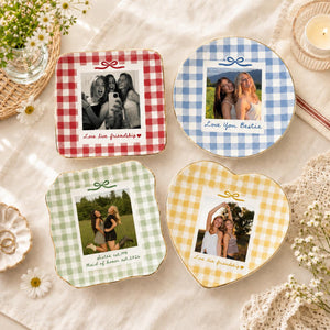 Custom Bestie Photo Jewelry Dish, Personalized Gingham Trinket Tray, Ring Dish Gift For Best Friend, Birthday Gift for Her 4a0f1730-5050-4c50-a922-645dd2f258d8-1.jpg