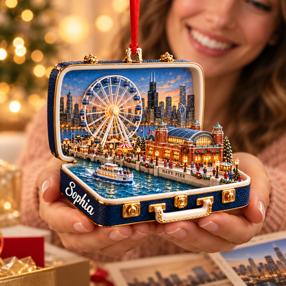 Personalized Navy Pier Suitcase Christmas Ornament – Chicago USA Travel Souvenir & Gift for Chicago Lovers 4a199670-d60a-4649-99d4-76b6f1b95aba-Chicago-Navy-Pier-keepsake-gift-4.png