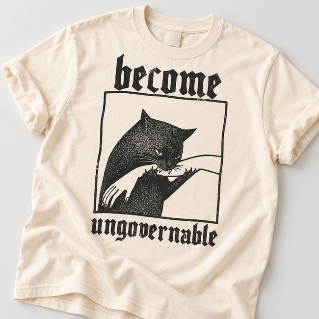 Become Ungovernable Funny Graphic Cat Biting Hand T-shirt, Vintage Graphic Tee, Silly Cats Shirt, Comfort Colors, Unisex Cotton, Gag Gifts 4a592ee9-be9f-4f82-a2cc-3ccec43c2fb7-gygj-1-.png