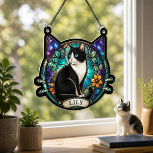 Custom Cat Stained-Glass Suncatcher – Pet Name - Personalized Suncatcher Ornament 4a5c3401-a9ff-409b-af44-5d80f04e26d8.jpg