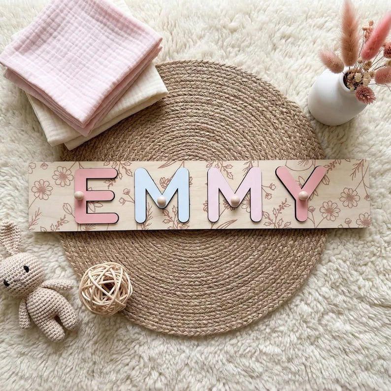Personalized Name Puzzle, 2nd Birthday Gift, Toys for Toddler, Nursery Decor, Patterned Flower Puzzle, Baby Boy Gift, Baby Girl Busy Board 4a7ff424-ff69-4d83-b84c-803e71f0c3cc-dsdsdsdf6y-7-.jpg